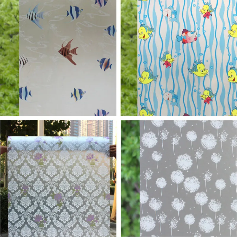 

For Window Privacy Adhesive Glass Stickers Home Decor Mixed Color BedroomWide 45cm*Long 200cm Frosted Opaque Glass Window Film