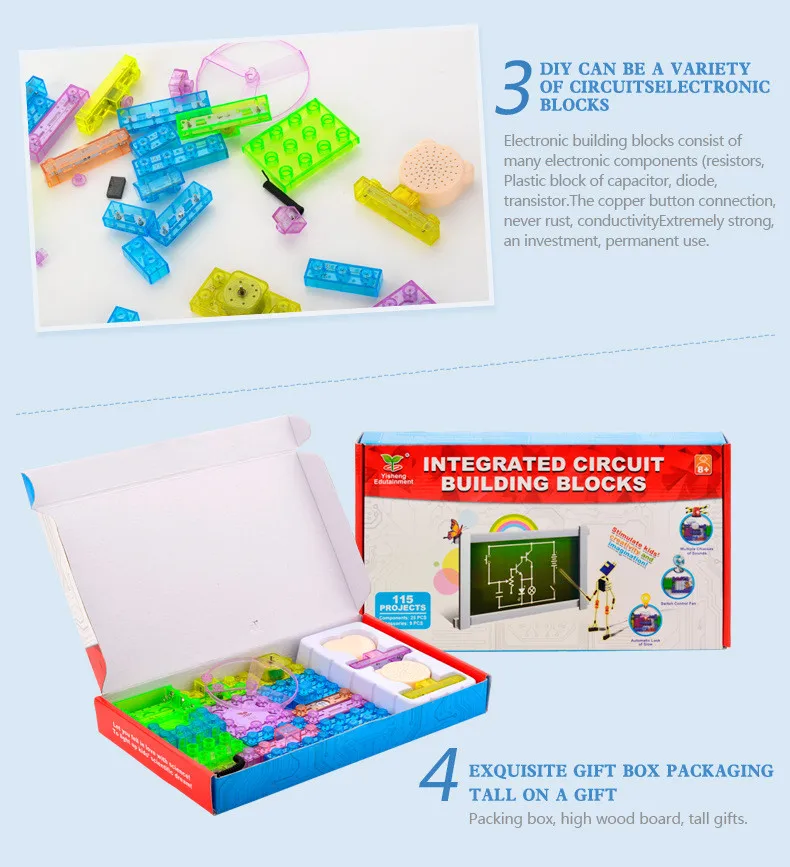 36 компл./лот 115 проектов DIY печатная плата falsh игрушка интегральная схема электронные строительные блоки Дети студенческий обучающий
