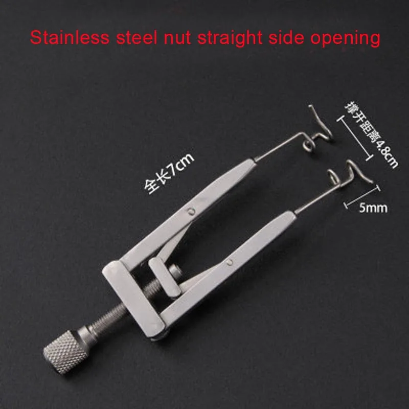 Children ophthalmic eyelids opening distractor nut with stainless steel straight edge opening