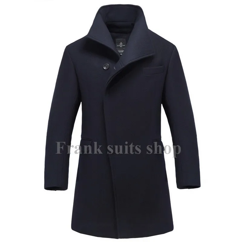 

Custom made 2017 men's woolen long sections woolen coat collar wool coat business man overcoat