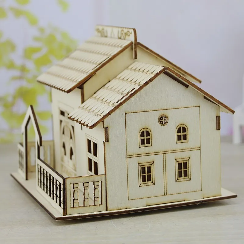 Креативная деревянная вилла маленький двор Копилка светящийся дом монета Копилка деньги для детей экономия коробка