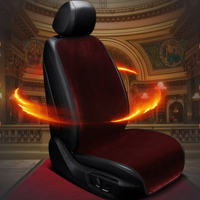 

2018 artificial fur not moves 12v electric heated car seat cushions easy install heating keep warm seat cover quality guarantee