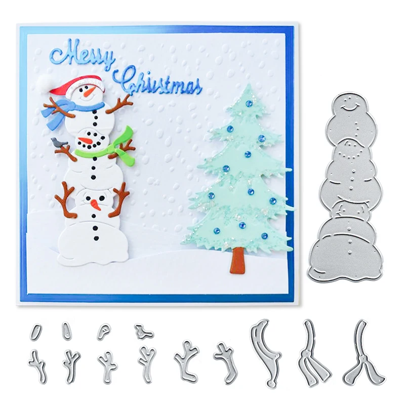 

Julyarts 75*100mm Snowman Set Metal Cutting Dies Christmas for DIY Scrapbooking Album Craft Dies