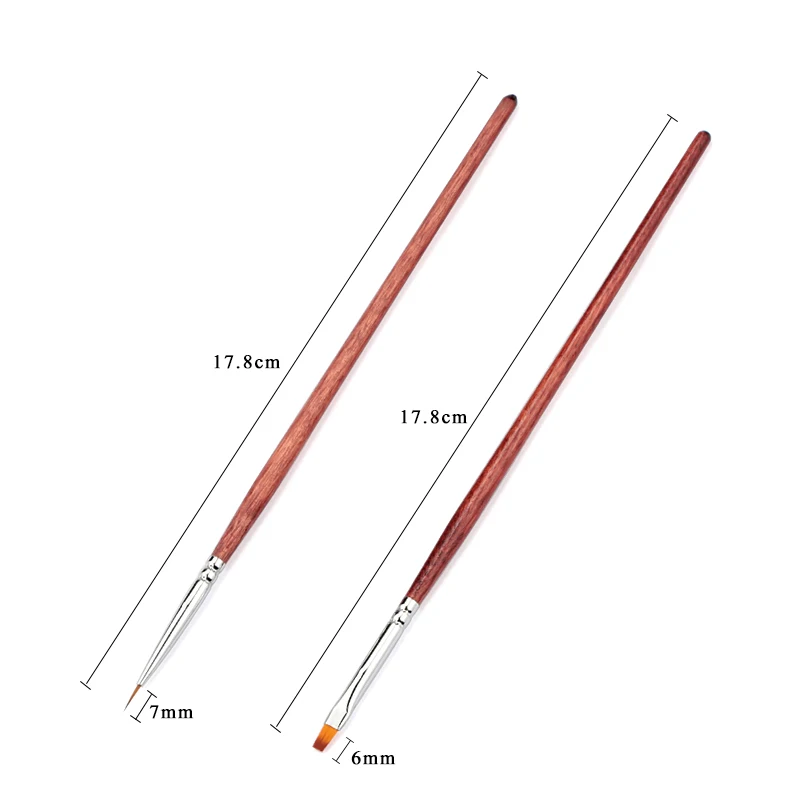 2 шт./набор деревянная ручка щеточки для ногтей Рисунок Краски гель тонкий дизайн лак гель УФ кисточки для маникюра украшения ногтей инструмент