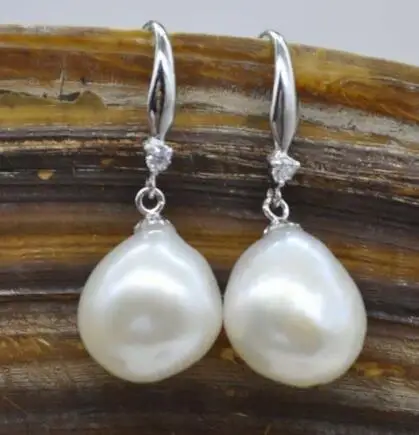 

noble jewelry GORGEOUS! Natural Rare white 11-12mm baroque pearl earring