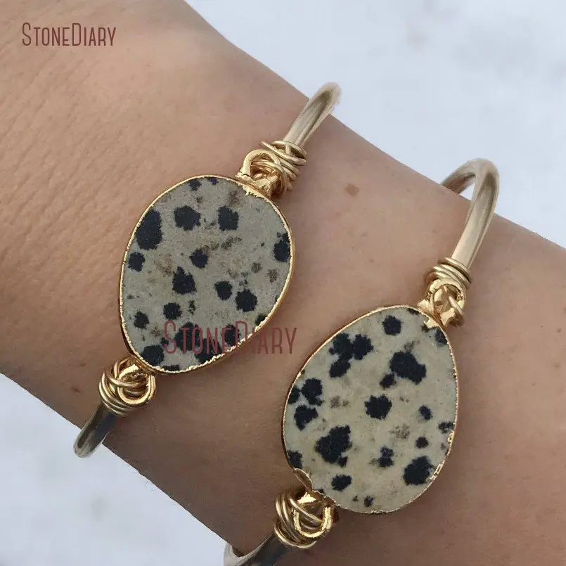 20180319-BM11257-Dalmatian Jasper Bracelet Cuff Raw Brass Cuff Bracelet Minimalist Gold Bracelet Boho Leopard Print Stone Bracelet Dalmatian Jasper Cuff_3
