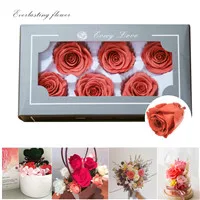Earth red 6 шт./кор. высокое качество вечные цветы 5-6 см консервированные вечная Розы День святого Валентина новогодние подарки бессмертная Роза - Цвет: Earth red