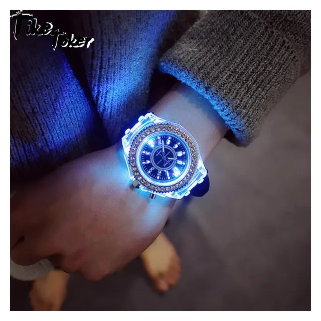 Ladies Fashion Watch Silicone LED Luminous Fashion Women's colorful Men Sports W Ladies Fashion Watch Silicone LED Luminous Fashion Women's colorful Men Sports W