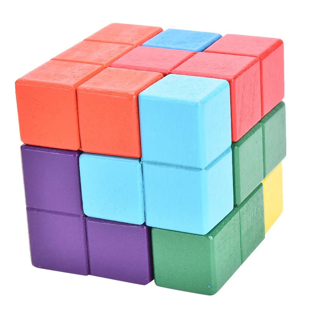 Новый Дерево Логические головоломки кубик Рубика замок красочные KongMing, деревянные блоки игры игрушки подарок для детей