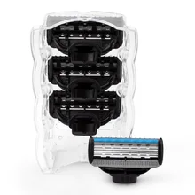 QShave ручное бритвенное лезвие для мужчин Сменное лезвие X5 Blade Plus 1 лезвие для триммера, 4 картриджа(только лезвия без ручки