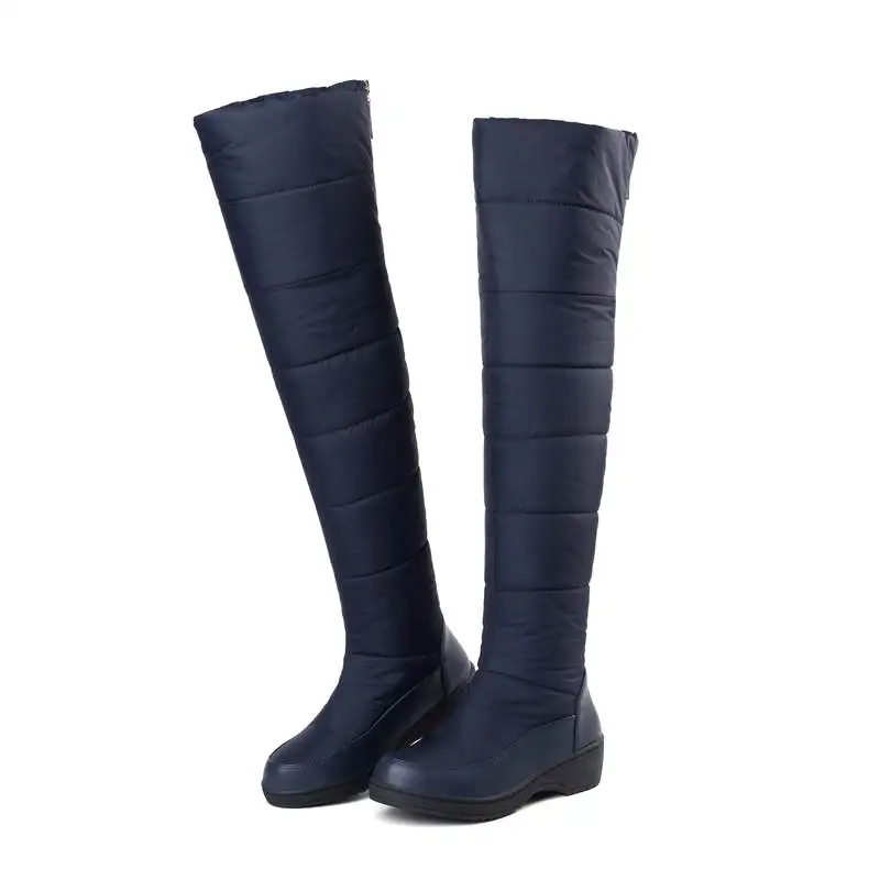 ASUMER New keep Warm Snow Boots For Women Platform Shoes Thigh High Boots Zip Thick Fur Over The Knee EUR Size 35-44