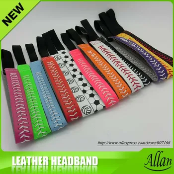 

2019 softball yellow seam leather headband football baseball volleyball soccer sports headband 37 color in stock