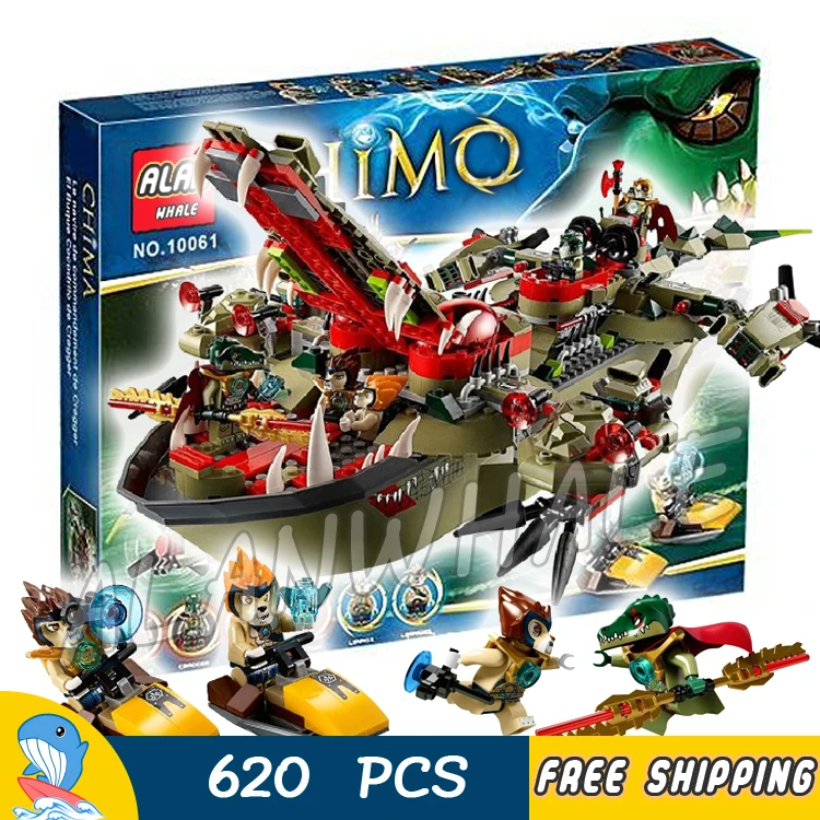 

620pcs Cragger Command Ship Cocodile Crominus Crooler Rawzom 10061 DIY Model Building Blocks Boy Toy Bricks Compatible with Lego