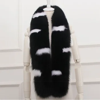 

Luxury Winter Real Fox Fur Scarf Women Ladies Fashion Casual Ladies Striped Winter Russia Scarves Luxury Real Fox Fur Scarves
