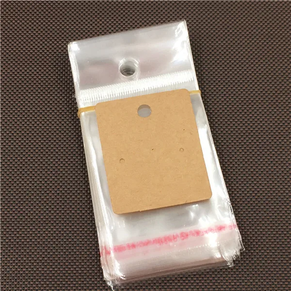 Креативная маленькая карточка для сережек-гвоздиков 50 шт.+ прозрачный пластиковый висячий мешок 50 шт., 5x4 см, милые ювелирные украшения, упаковка для сережек, карточка для продажи - Цвет: c16