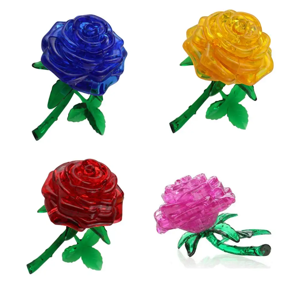 

Zhenwei 3D Crystal Rose Puzzle Diamond Building Model DIY Assembled Educational Creative Small Furnishings Puzzles for Kids