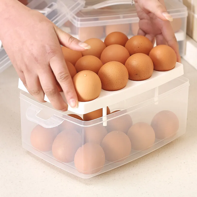 SBLE plastic Egg kitchen egg storage box 24 Grid Eggs holder transparent storage organizers egg Container