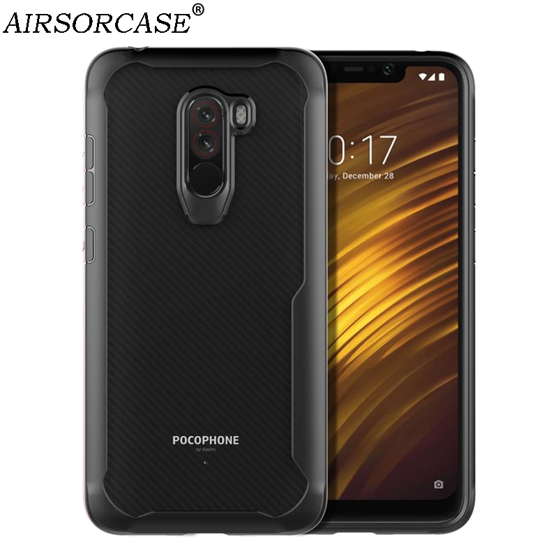 

High Quality Soft TPU Frame Hard PC Transparent Back Cover Phone Cases for Xiaomi Pocophone F1 Case for Xiaomi Poco F1 Cover