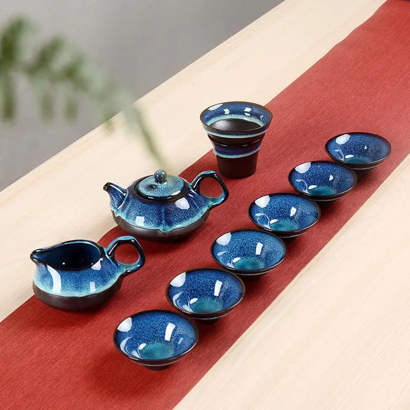Китайский чайный набор кунг-фу, портативный чайный набор, керамический чайный горшок, чайный набор Gaiwan, чайные чашки, чайная церемония, чайный горшок, мастер, чайный горшок, подарок - Цвет: 3