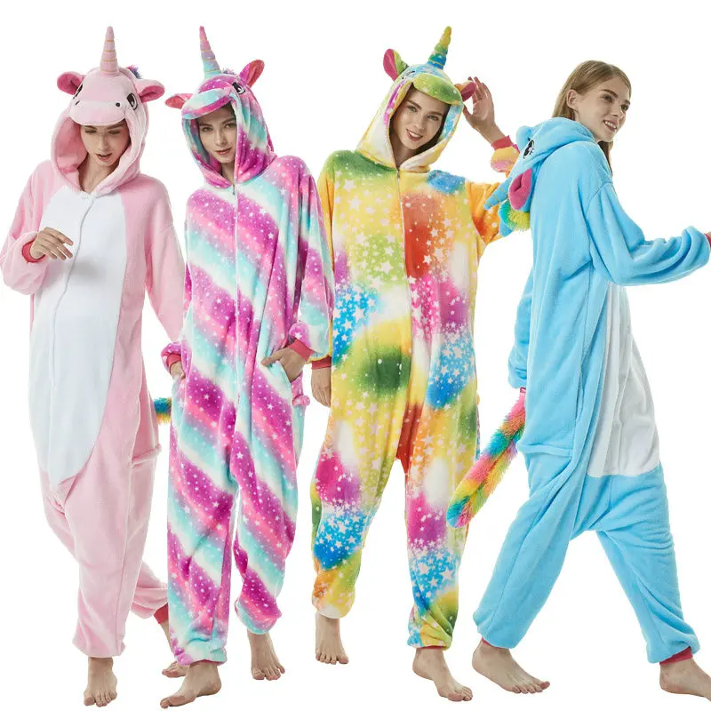 Unicorn Pajamas Stars Adults Pajamas in Pyjama Animal Suit Cosplay ...