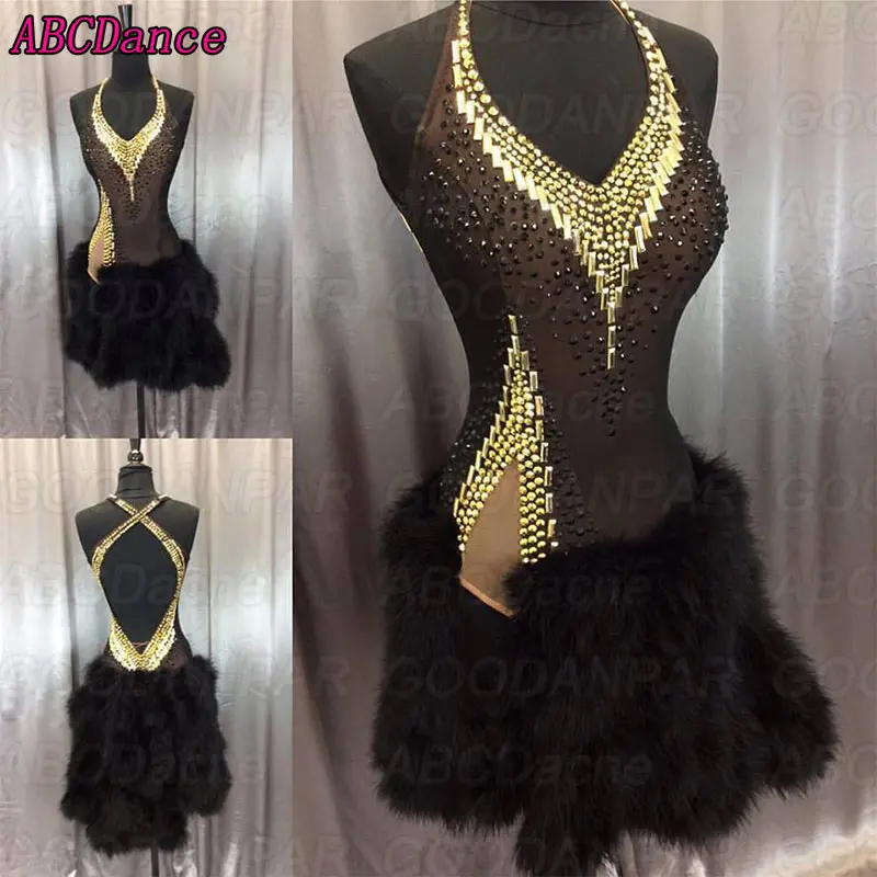 

New latin dance dress women Sexy Sling backless latin dance dress forked irregularities ballroom dance dress tango Rumba Cha Cha