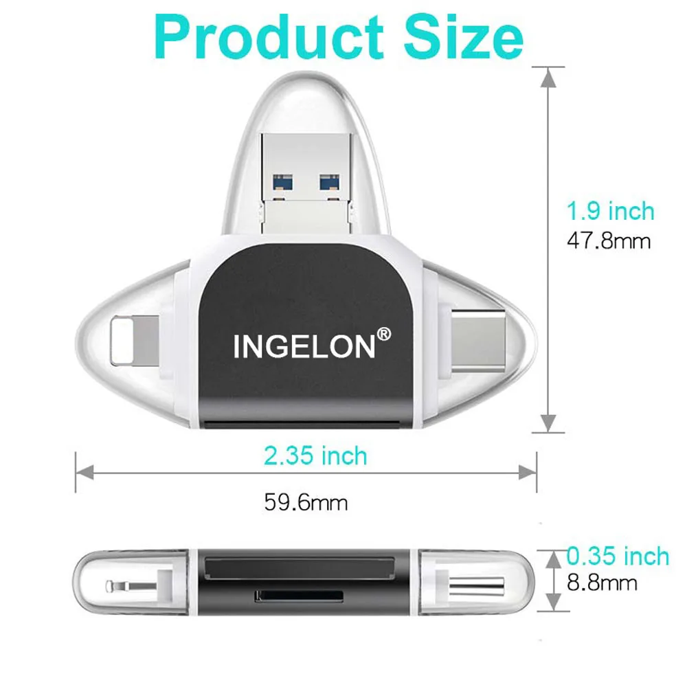 Ingelon SD Card reader xqd lector tarjetas idragon Cardreader laptop accessories Plus micro sd 16GB kart okuyucu USB OTG Adapter Ingelon SD Card reader xqd lector tarjetas idragon Cardreader laptop accessories Plus micro sd 16GB kart okuyucu USB OTG Adapter