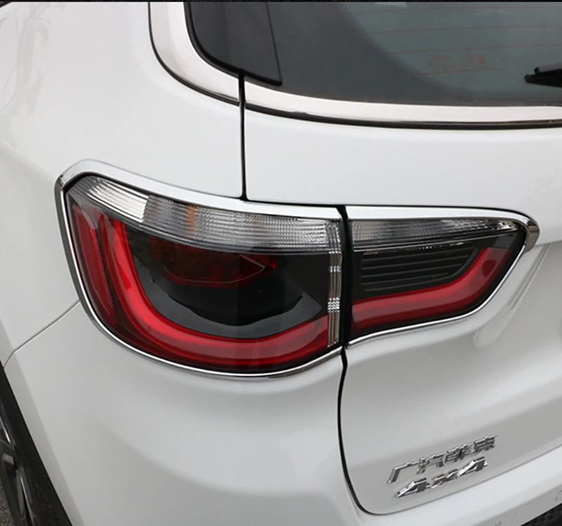 Автомобильный дизайн ABS хром наружный сзади свет лампы под давлением планки фонарь Чехлы для мангала 4 шт. для Jeep Компасы второго поколения