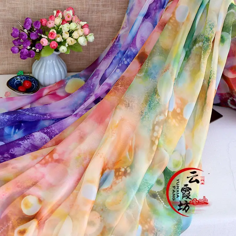 3d printed chiffon fabric floral chiffon fabric for scarf and woman