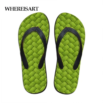 

WHEREISART Summer Slipper Cool Woven Pattern Man Flip Flop Fashion Outdoor Zapatillas de hombre Travel Beach Sandals Wholesale