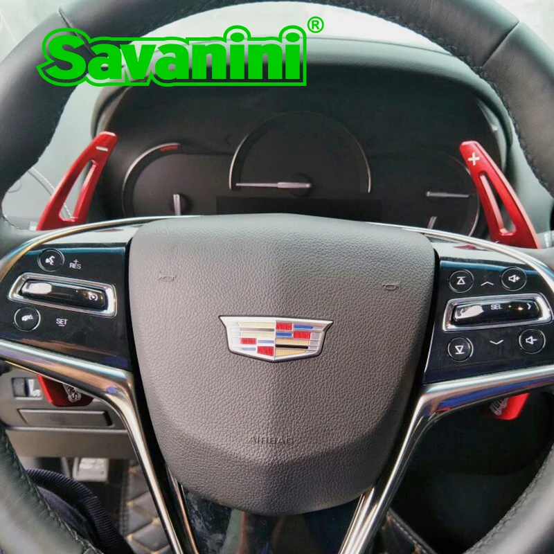 Savanini 2 шт управление алюминиевым сплавом колесо сдвиг Paddle Shifter расширение для Cadillac xts(2013-) Авто Стайлинг