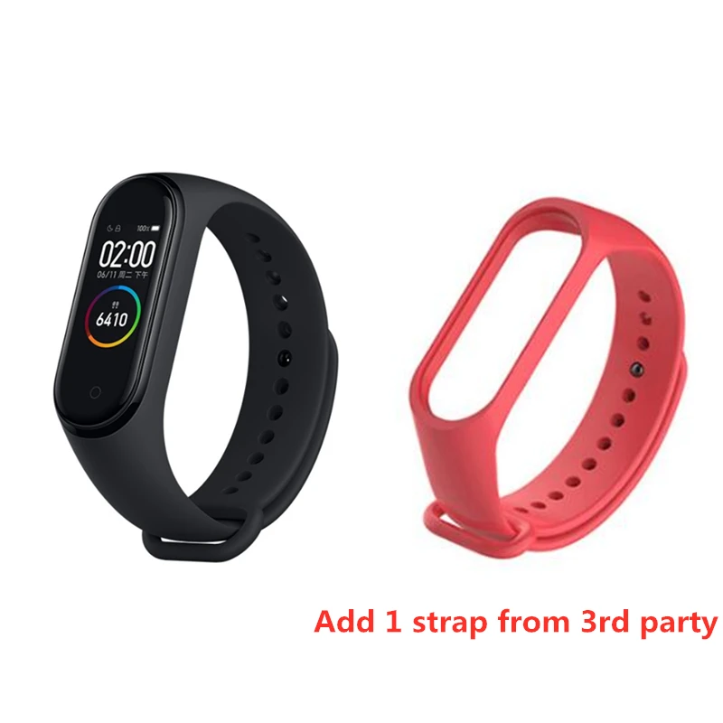 Xiaomi Mi Band 4 Smart Bracelet AMOLED Screen Miband 4 Smartband Fitness Traker Bluetooth 5.0 Sport Waterproof Smart Band - Цвет: add  strap