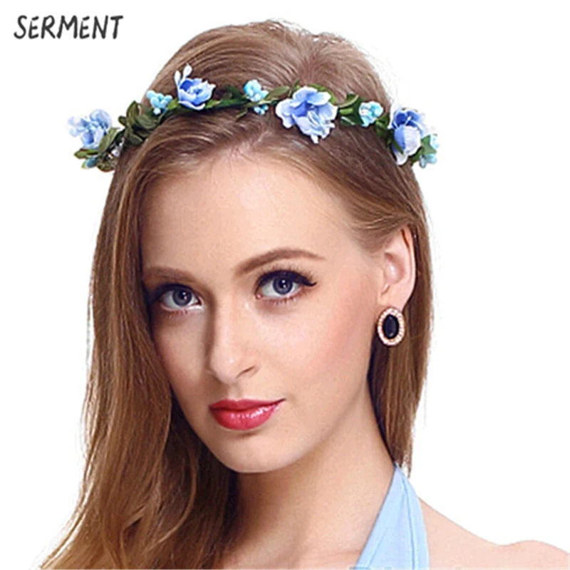 

Version of the ladie wreath tiara hair accessories rose wreath headband seaside holiday simulation flowers bridesmaid decoration