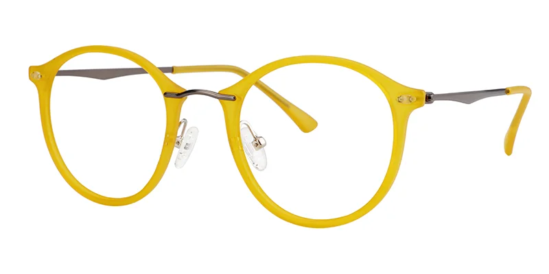 Модные дизайнерские ультралегкие желтые круглые Оптические солнцезащитные очки, оправа для очков для женщин и мужчин