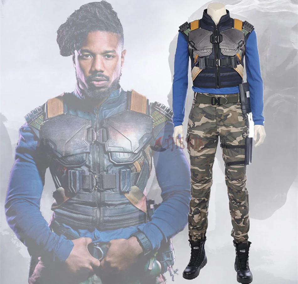 Cosplay&Ware [10]Movie Black Panther Cosplay Costume Camouflage Pants Solider Set Men Full Custom Made High -Cosplay&Ware anime Shop