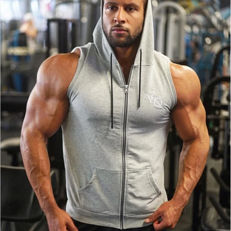 

New Brand Running Vest Men Bodybuilding Tank Top Compression Fitness Gym Sportswear Undershirt Hooded Men's Sleeveless Shirt