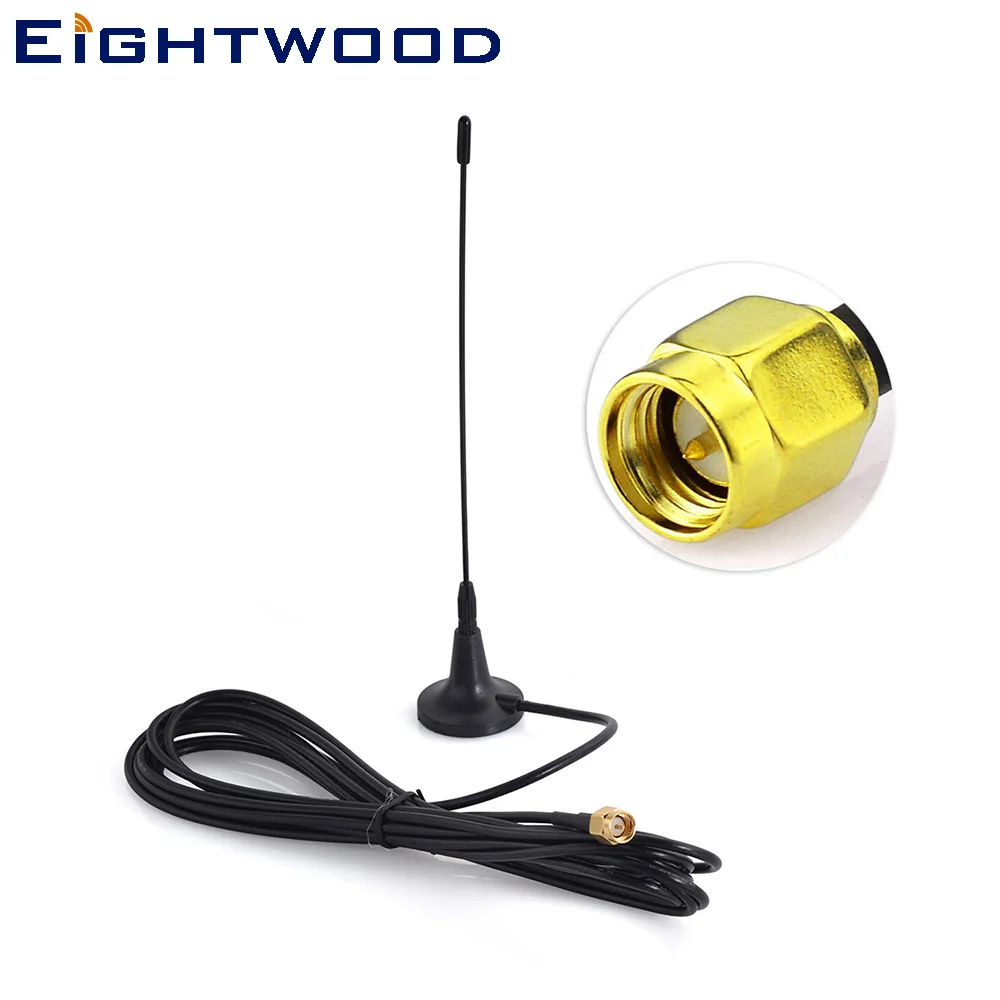 

Eightwood Ham Radio Antenna 433Mhz 3dbi SMA Male Plug Straight Aerial Magnetic Base for Alarm ISM Remote Control Security System