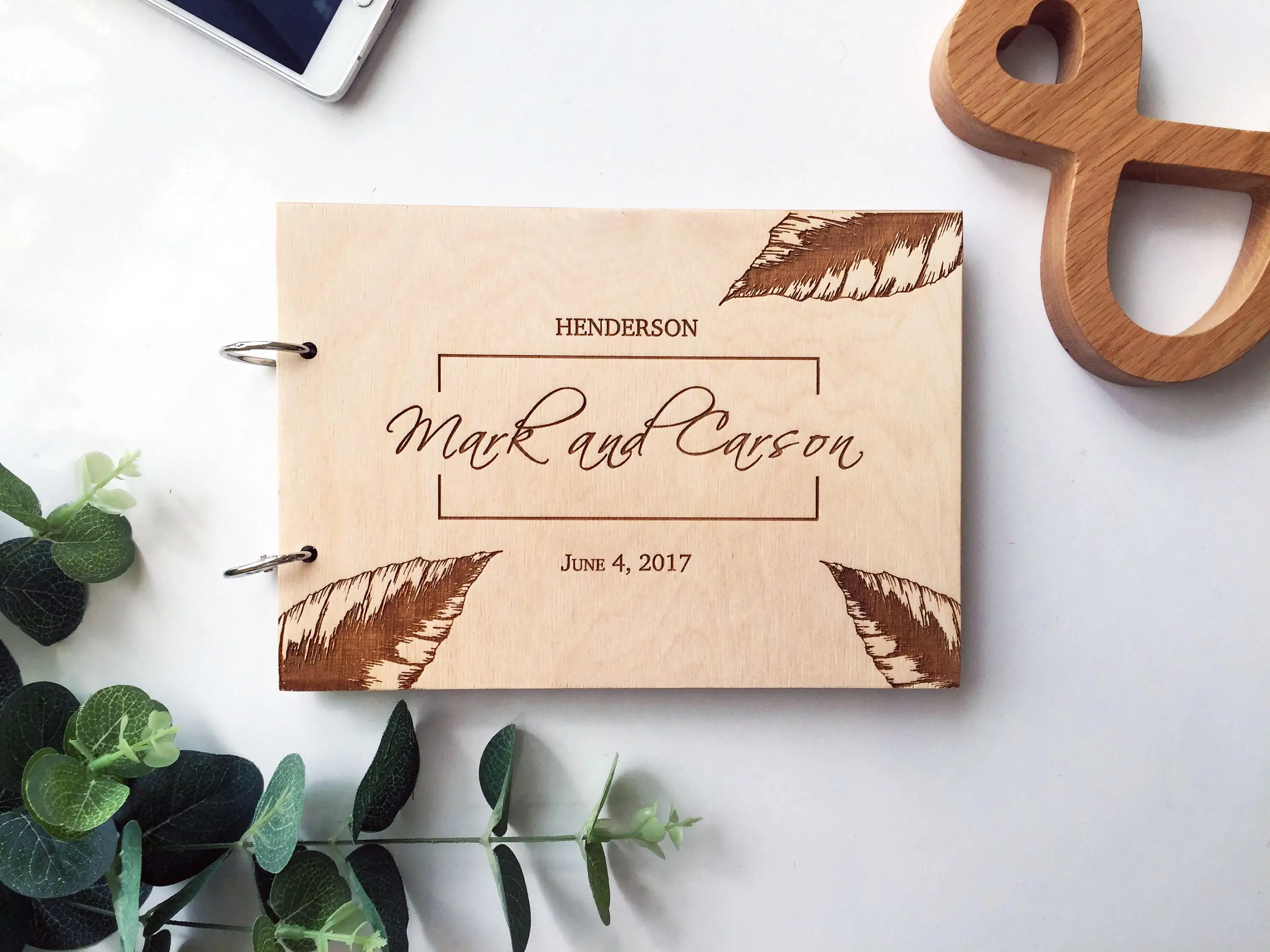 Wedding Wooden GuestBook, Rustic Wedding Unique GuestBook , Personalized Engraved DIY Guest Book for Signature