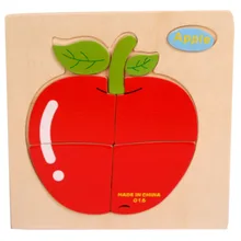 High Quality Wooden Apple Puzzle Educational Developmental Baby Kids Training Toy Aug24