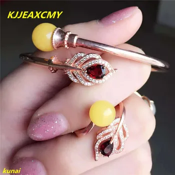 

KJJEAXCMY 925 sterling silver jewelry boutique natural amber beeswax women set jewelry bag mail