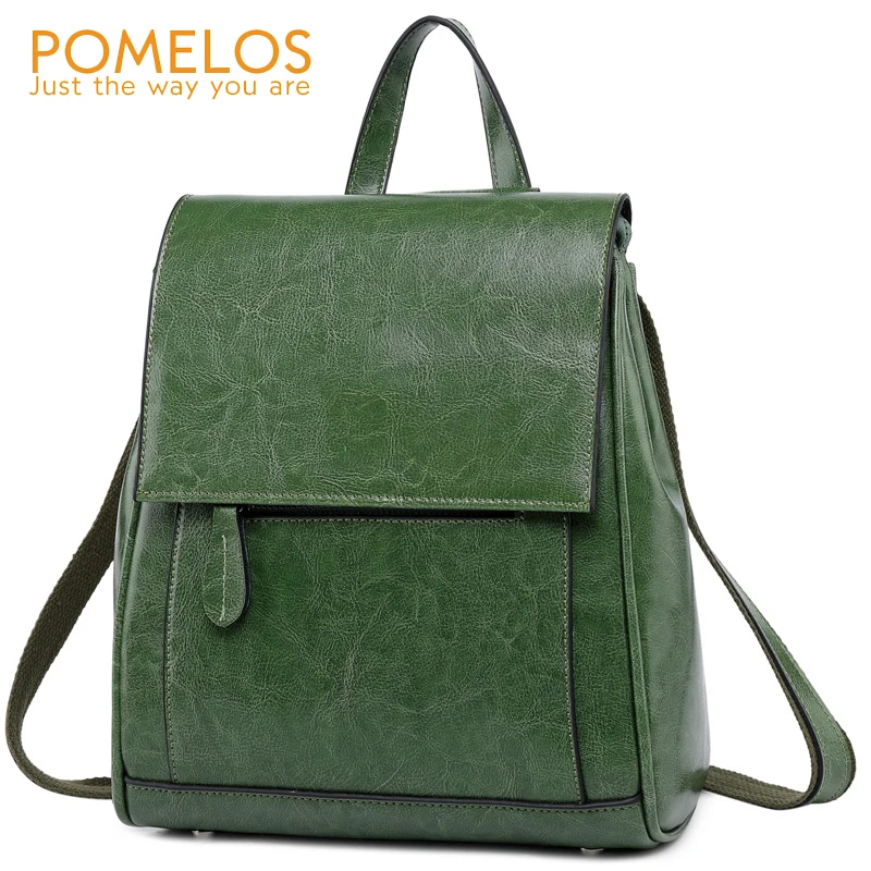 

POMELOS Fashion Backpack Women Genuine Leather School Backpack Girls Functional Vintage Purse Backpack Back Bag Women Ladies New