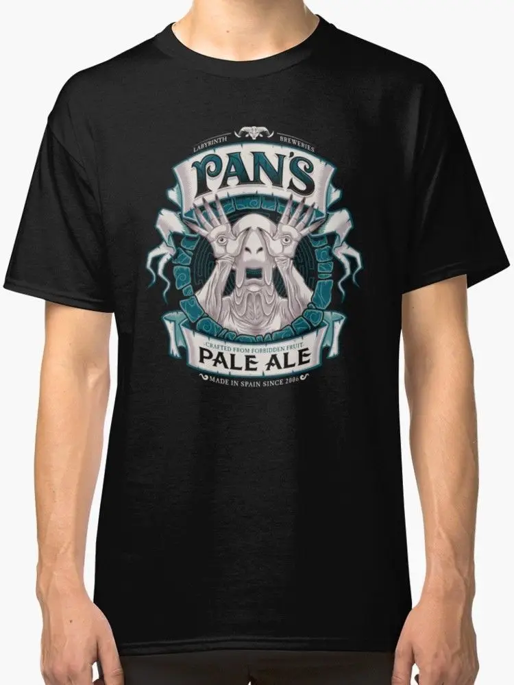 Мужская футболка Pan's Pale Ale черная хлопковая с коротким рукавом модный дизайн