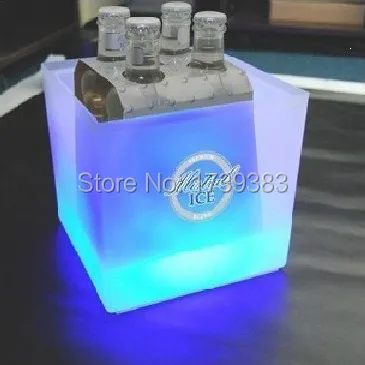 Plastic Square font b LED b font Ice Bucket capacity 3 5L Double Layer Event Club