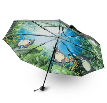 

2017 Cartoon Totoro Umbrella Anime Studio Ghibli Umbrellas Rain Women Parasol Female Plegable Sombrillas Paraguas Mujer Fashion