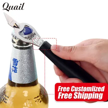 

Quail Free Customized Stainless Steel Black Handle Wine Opener High Quality Portable Screw Corkscrew Wine Opener with Your TEXT