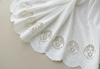 

cotton lace fabric with hollowed out floral pattern