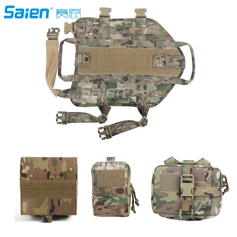 Тактическая шлейка для собак Жилет Molle армейский походный рюкзак на открытом