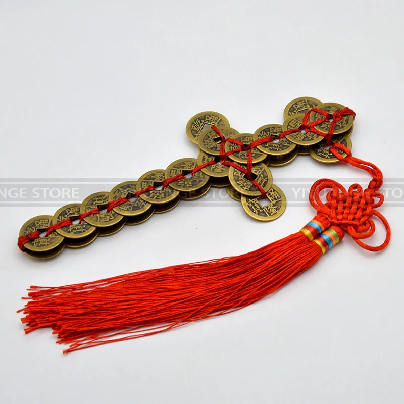 

feng shui Brass Coin Sword ornaments Home Furnishing decorations Home Furnishing copper sword ornaments For Protection-I-Chi