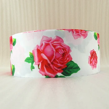 

3''(75mm) flowers series high quality printed polyester ribbon 50 yards,DIY handmade materials,wedding gift wrap,50Yc1280