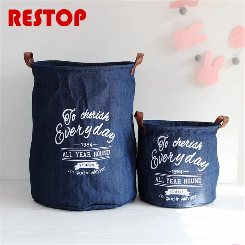 www.cinemas93.org : Buy 2017 Denim Laundry Basket Canvas Washing Laundry Bag Hamper Storage Dirty ...