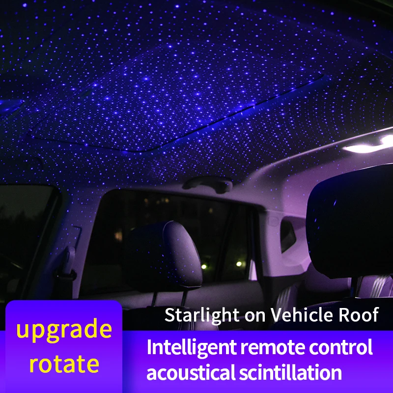 

New Car Styling USB interior decoration Light remote control rotate Star Sky Laser Lamp Auto Projection music Atmosphere light